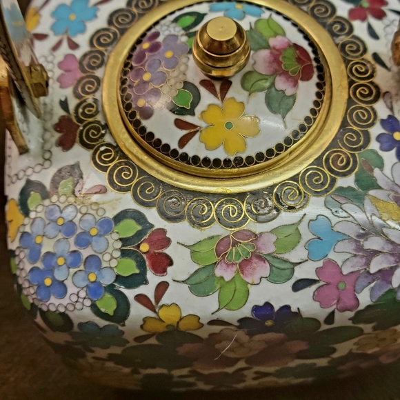 Antique Cloisonne Millefluer Teapot Inhaba Nanaho - Picture 7 of 8